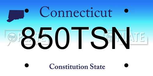 850TSN Connecticut License Plate