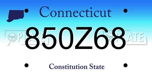850Z68 Connecticut License Plate