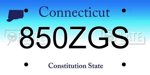 850ZGS Connecticut License Plate