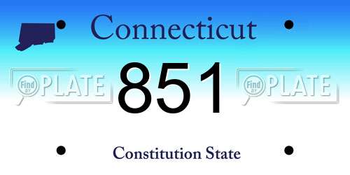 851 Connecticut License Plate