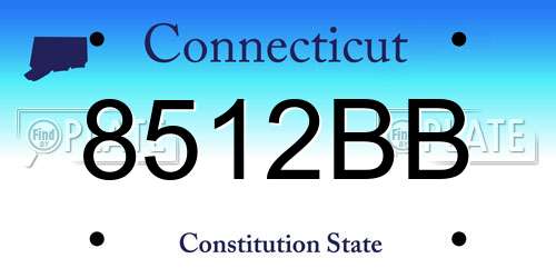 8512BB Connecticut License Plate