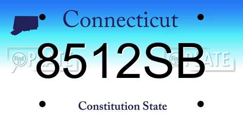 8512SB Connecticut License Plate