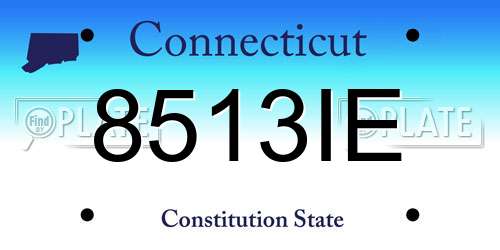 8513IE Connecticut License Plate