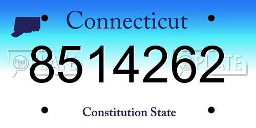 8514262 Connecticut License Plate