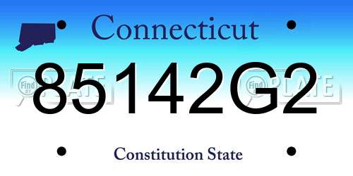 85142G2 Connecticut License Plate
