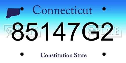 85147G2 Connecticut License Plate