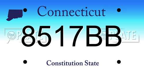 8517BB Connecticut License Plate