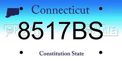 8517BS Connecticut License Plate