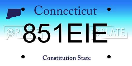 851EIE Connecticut License Plate