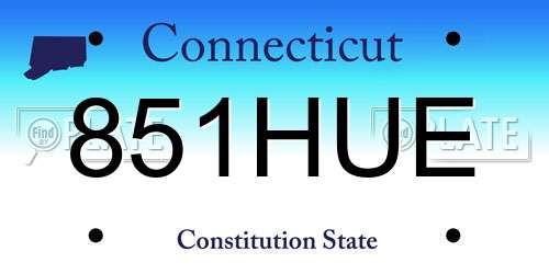 851HUE Connecticut License Plate