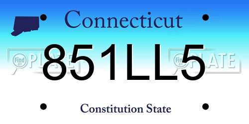 851LL5 Connecticut License Plate