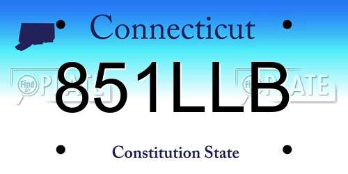 851LLB Connecticut License Plate