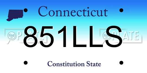 851LLS Connecticut License Plate