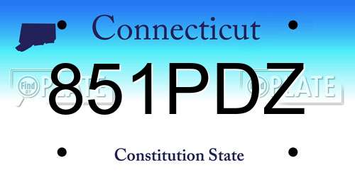 851PDZ Connecticut License Plate