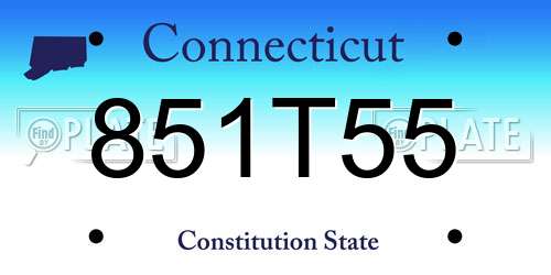 851T55 Connecticut License Plate