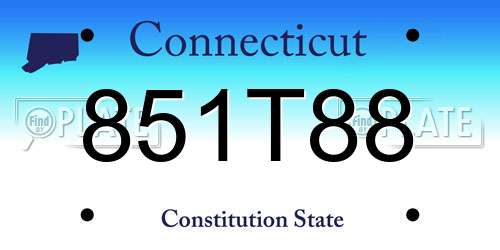 851T88 Connecticut License Plate