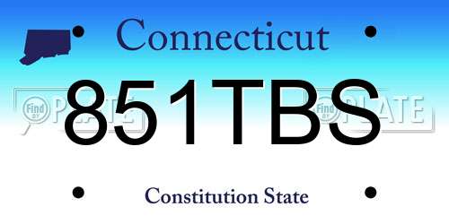 851TBS Connecticut License Plate