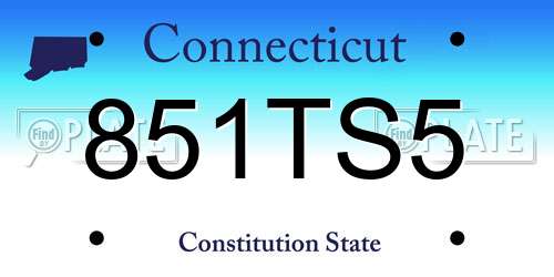 851TS5 Connecticut License Plate