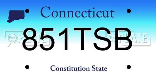 851TSB Connecticut License Plate