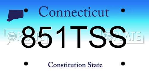 851TSS Connecticut License Plate