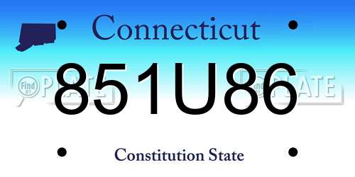 851U86 Connecticut License Plate