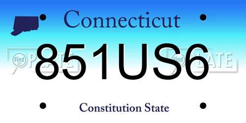 851US6 Connecticut License Plate