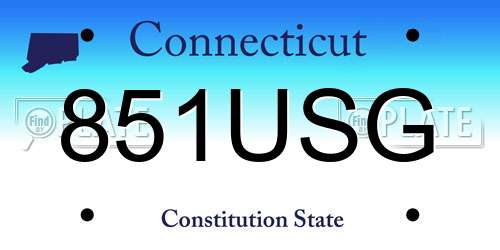 851USG Connecticut License Plate