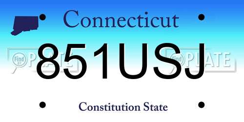 851USJ Connecticut License Plate
