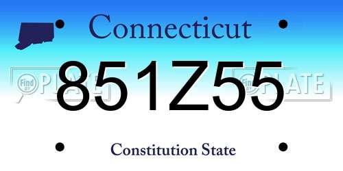 851Z55 Connecticut License Plate