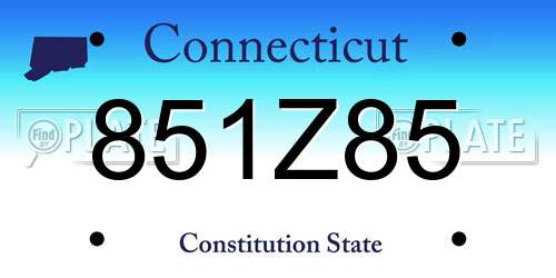 851Z85 Connecticut License Plate