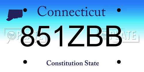 851ZBB Connecticut License Plate