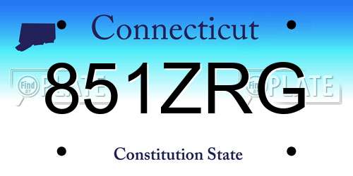 851ZRG Connecticut License Plate