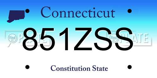 851ZSS Connecticut License Plate
