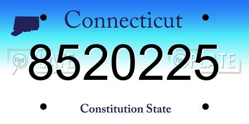 8520225 Connecticut License Plate