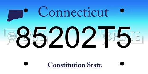85202T5 Connecticut License Plate