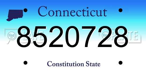 8520728 Connecticut License Plate
