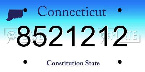 8521212 Connecticut License Plate