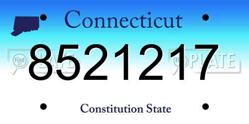 8521217 Connecticut License Plate