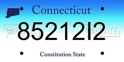 85212I2 Connecticut License Plate