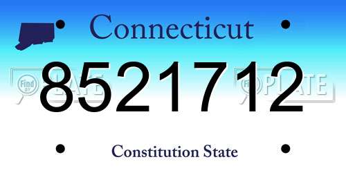 8521712 Connecticut License Plate