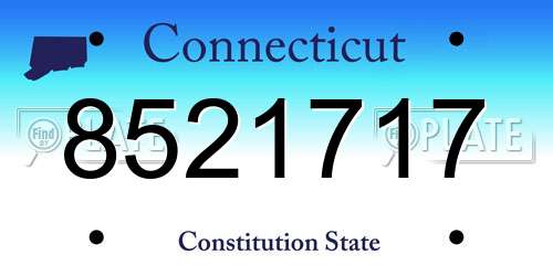 8521717 Connecticut License Plate