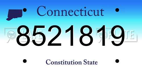 8521819 Connecticut License Plate