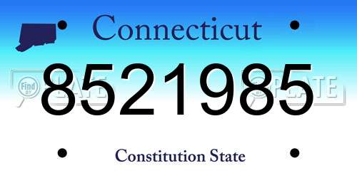8521985 Connecticut License Plate