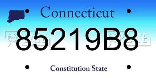 85219B8 Connecticut License Plate