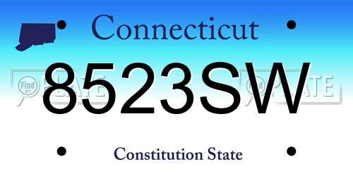 8523SW Connecticut License Plate