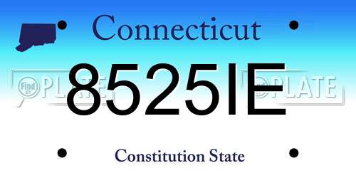8525IE Connecticut License Plate