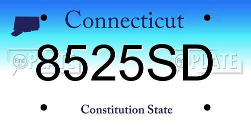 8525SD Connecticut License Plate