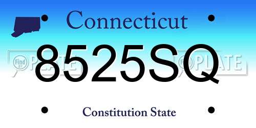 8525SQ Connecticut License Plate