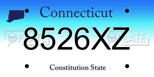 8526XZ Connecticut License Plate