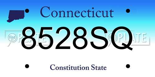 8528SQ Connecticut License Plate